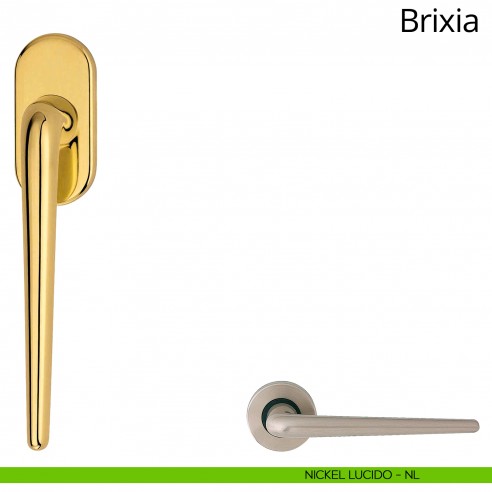 Maniglia per finestra martellina DK Brixia Linea Calì nickel satinato