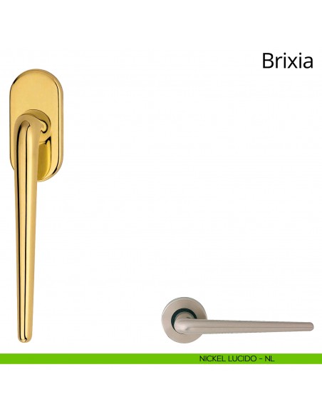 Maniglia per finestra martellina DK Brixia Linea Calì nickel satinato