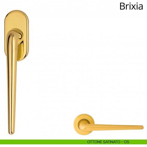 Maniglia per finestra martellina DK Brixia Linea Calì ottone satinato