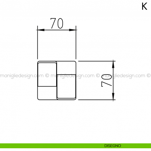 Maniglia per porta K Mandelli disegno