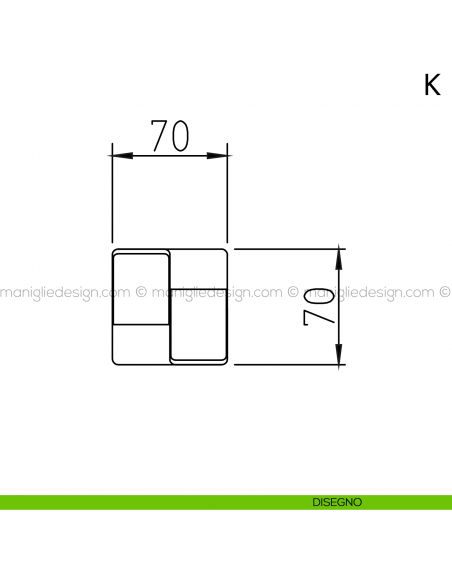 Maniglia per porta K Mandelli disegno