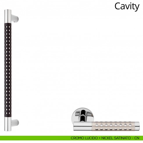 Maniglione per porta Cavity Linea Calì cromo lucido + nickel satinato