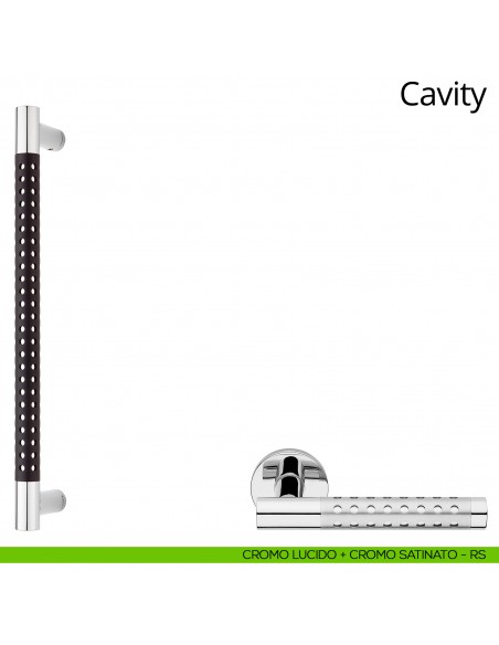 Maniglione per porta Cavity Linea Calì cromo lucido + cromo satinato
