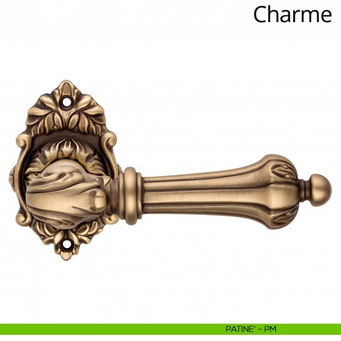 Maniglia per porta interna Charme Linea Calì rosetta ovale patinè