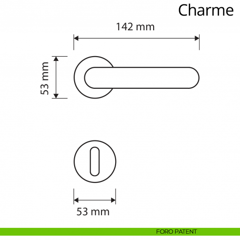 Maniglia per porta interna Charme Linea Calì rosetta tonda foro patent
