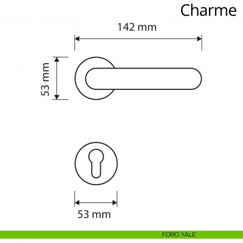 Maniglia per porta interna Charme Linea Calì rosetta tonda foro yale