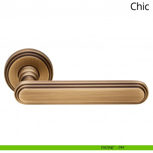 Maniglia per porta interna Chic Linea Calì oro zecchino patinè