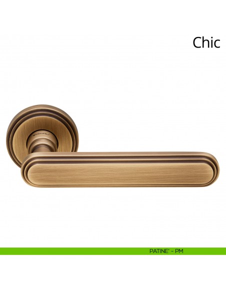 Maniglia per porta interna Chic Linea Calì oro zecchino patinè