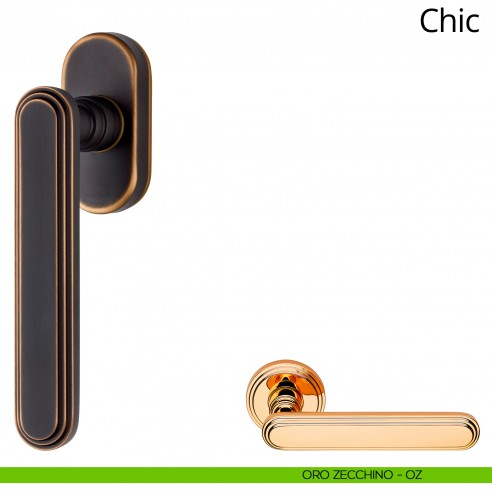Maniglia per finestra martellina DK Chic Linea Calì oro zecchino