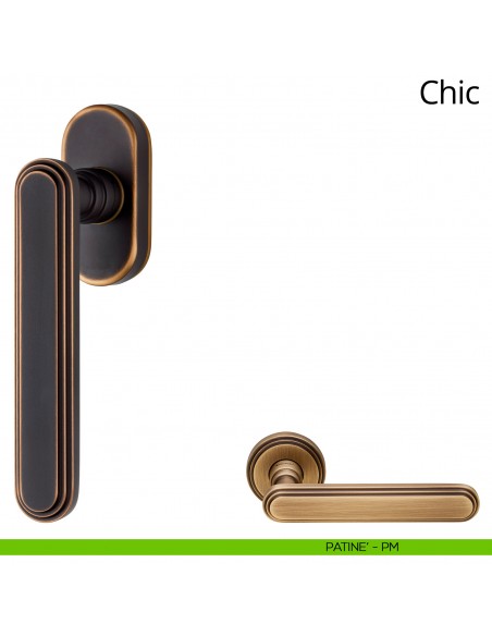 Maniglia per finestra martellina DK Chic Linea Calì patinè