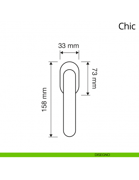 Maniglia per finestra martellina DK Chic Linea Calì disegno