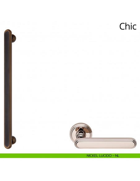 Maniglione per porta Chic Linea Calì nickel lucido