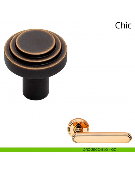 Pomolo per mobile Chic Linea Calì diametro 24 mm oro zecchino
