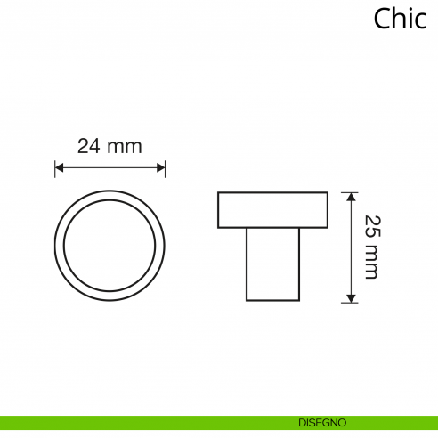 Pomolo per mobile Chic Linea Calì diametro 24 mm disegno
