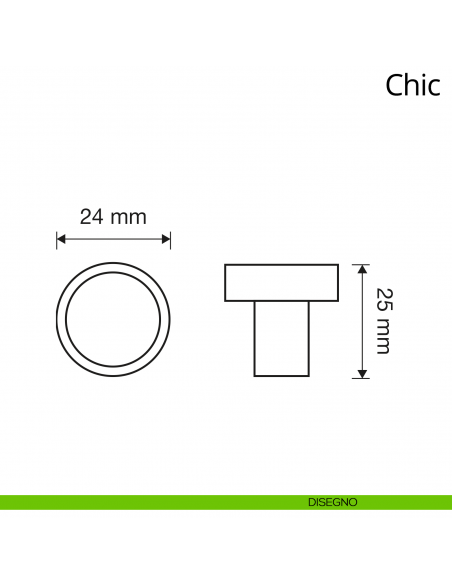 Pomolo per mobile Chic Linea Calì diametro 24 mm disegno