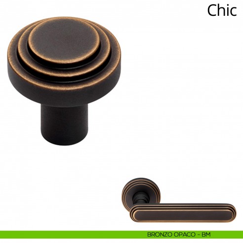Pomolo per mobile Chic Linea Calì diametro 34 mm bronzo opaco