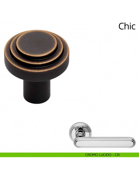 Pomolo per mobile Chic Linea Calì diametro 34 mm cromo lucido