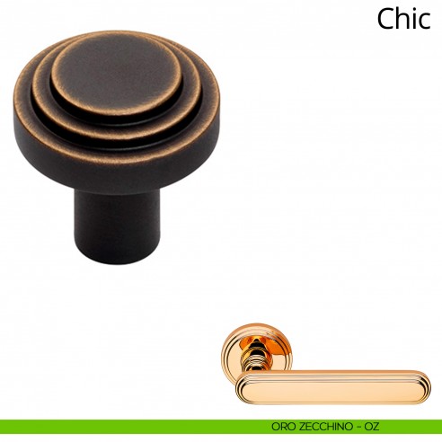 Pomolo per mobile Chic Linea Calì diametro 34 mm oro zecchino