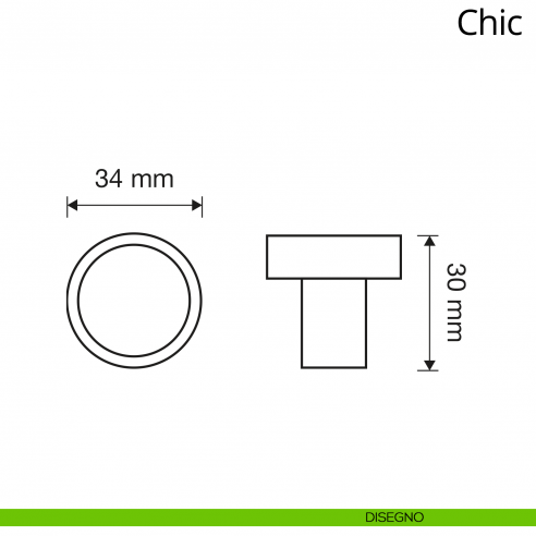 Pomolo per mobile Chic Linea Calì diametro 34 mm disegno