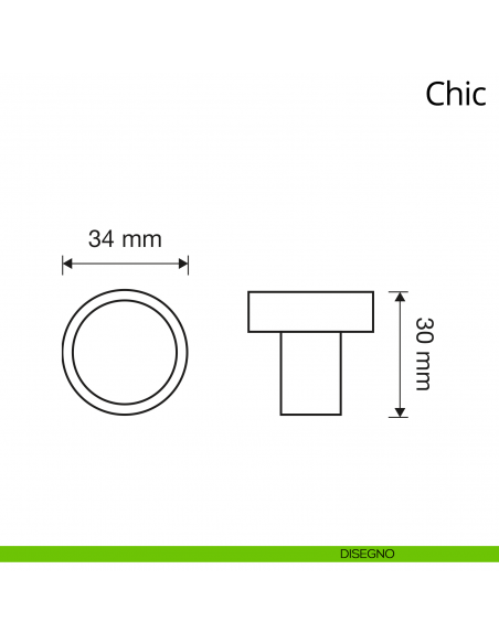 Pomolo per mobile Chic Linea Calì diametro 34 mm disegno