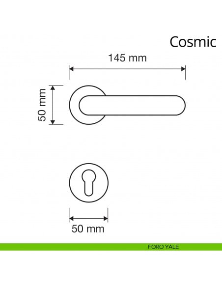 Maniglia Swarovski per porta Cosmic Linea Calì foro yale