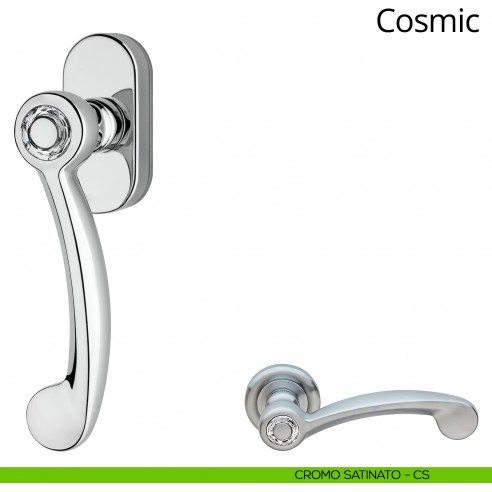 Maniglia Swarovski per finestra martellina DK Cosmic Linea Calì cromo satinato