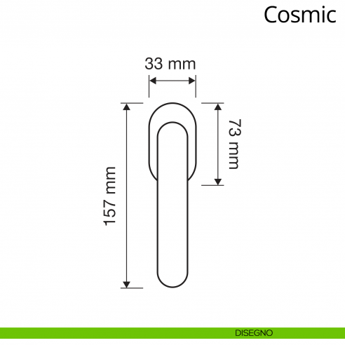 Maniglia Swarovski per finestra martellina DK antintrusione Cosmic Linea Calì disegno