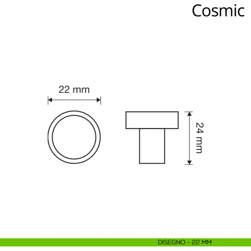 Pomolo Swarovski per mobile Cosmic Linea Calì diametro 22 mm disegno