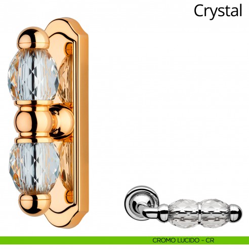 Maniglia Swarovski per finestra cremonese Crystal Linea Calì cromo lucido