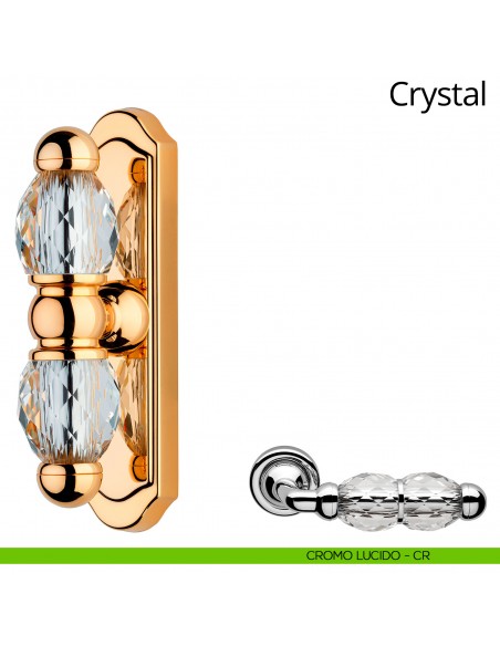 Maniglia Swarovski per finestra cremonese Crystal Linea Calì cromo lucido