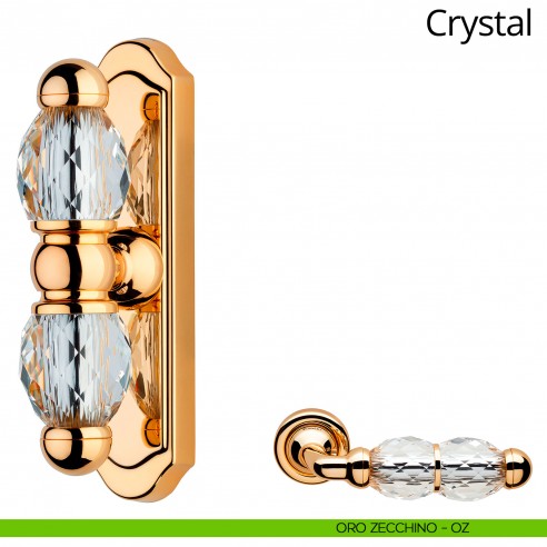 Maniglia Swarovski per finestra cremonese Crystal Linea Calì oro zecchino