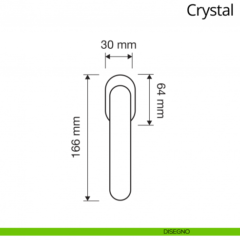 Maniglia per finestra martellina DK Crystal Linea Calì disegno