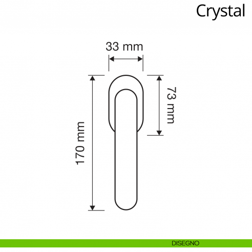 Maniglia Swarovski per finestra martellina DK antintrusione Crystal Linea Calì disegno