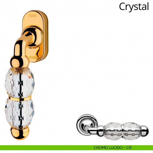 Maniglia Swarovski per finestra martellina DK antintrusione Crystal Linea Calì cromo lucido