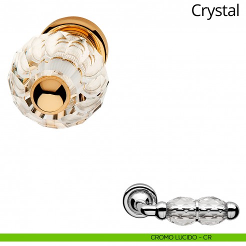 Pomolo Swarovski per porta girevole Crystal Linea Calì cromo lucido