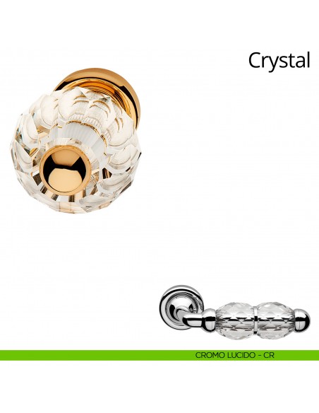Pomolo Swarovski per porta girevole Crystal Linea Calì cromo lucido
