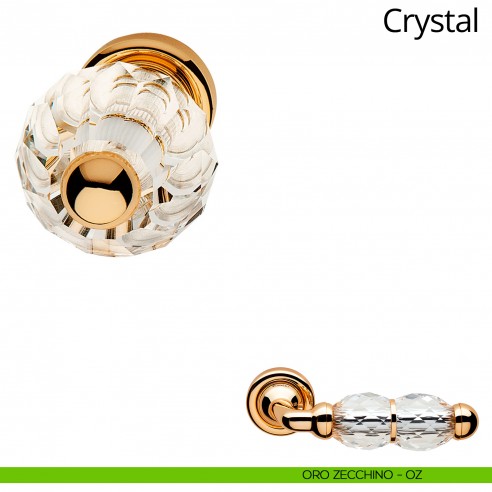 Pomolo Swarovski per porta girevole Crystal Linea Calì oro zecchino
