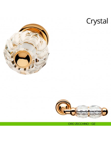 Pomolo Swarovski per porta girevole Crystal Linea Calì oro zecchino