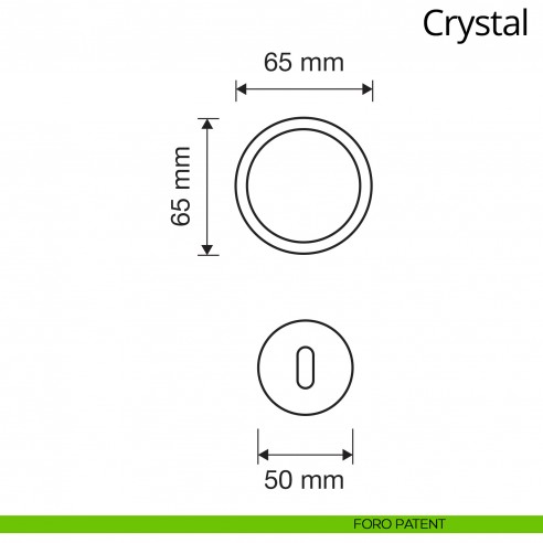 Pomolo Swarovski per porta girevole Crystal Linea Calì foro patent