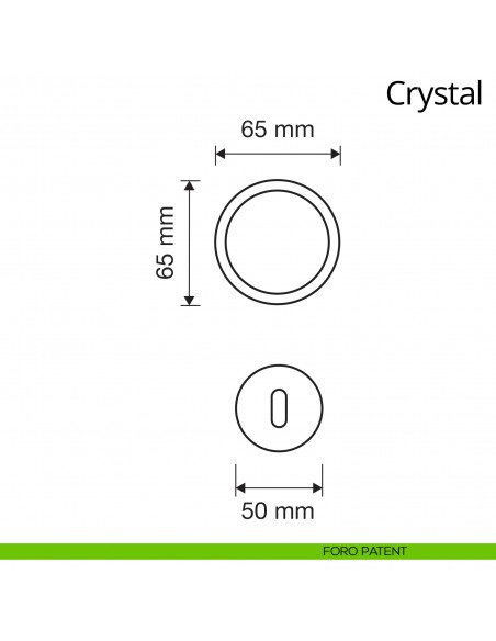 Pomolo Swarovski per porta girevole Crystal Linea Calì foro patent