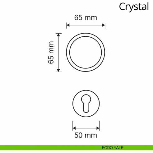 Pomolo Swarovski per porta girevole Crystal Linea Calì foro yale