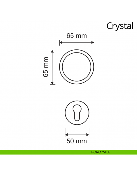 Pomolo Swarovski per porta girevole Crystal Linea Calì foro yale