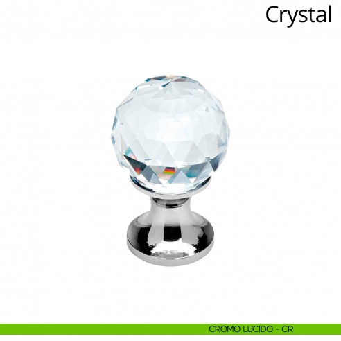 Pomolo Swarovski per mobile Crystal Linea Calì diametro 20 mm cromo lucido