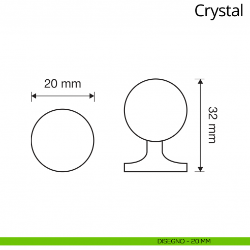 Pomolo Swarovski per mobile Crystal Linea Calì diametro 20 mm disegno