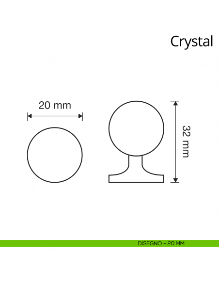 Pomolo Swarovski per mobile Crystal Linea Calì diametro 20 mm disegno