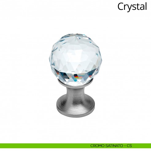 Pomolo Swarovski per mobile Crystal Linea Calì diametro 30 mm cromo satinato