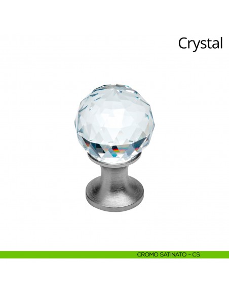 Pomolo Swarovski per mobile Crystal Linea Calì diametro 30 mm cromo satinato