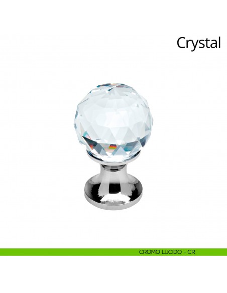 Pomolo Swarovski per mobile Crystal Linea Calì diametro 40 mm cromo lucido