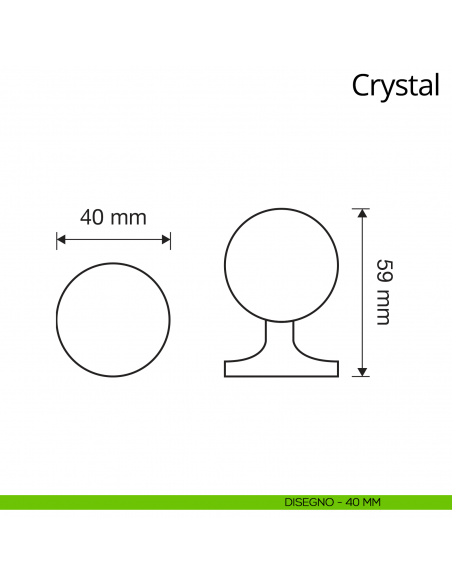 Pomolo Swarovski per mobile Crystal Linea Calì diametro 40 mm disegno