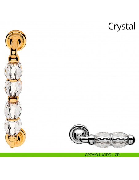 Maniglione Swarovski per porta Crystal Linea Calì cromo lucido